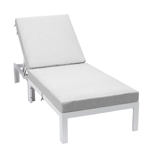 Chelsea Aluminum Outdoor Chaise Lounge Chair with Removable Cushions