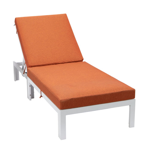 Chelsea Aluminum Outdoor Chaise Lounge Chair with Removable Cushions