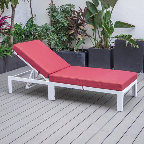 Chelsea Aluminum Outdoor Chaise Lounge Chair with Removable Cushions