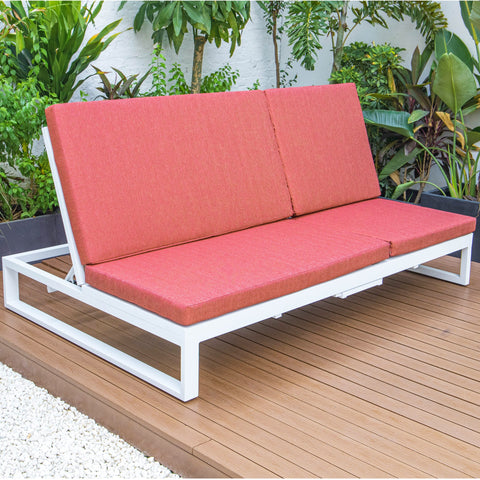 Chelsea Aluminum Outdoor 2 in 1 Convertible Sofa and Double Chaise Lounge Chair with Removable Cushions