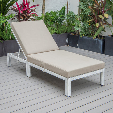 Chelsea Aluminum Outdoor Chaise Lounge Chair with Removable Cushions