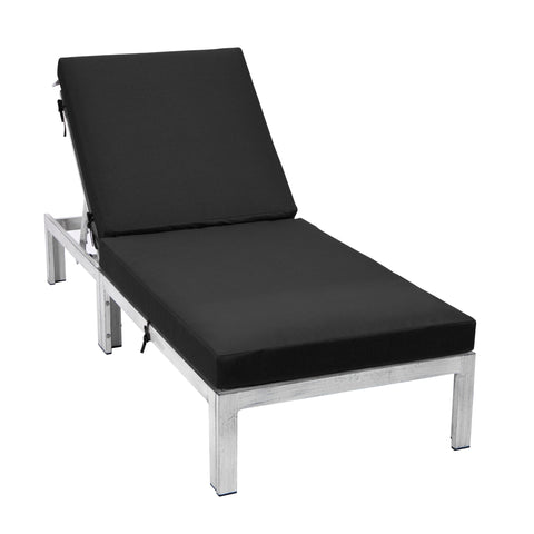 Chelsea Aluminum Outdoor Chaise Lounge Chair with Removable Cushions