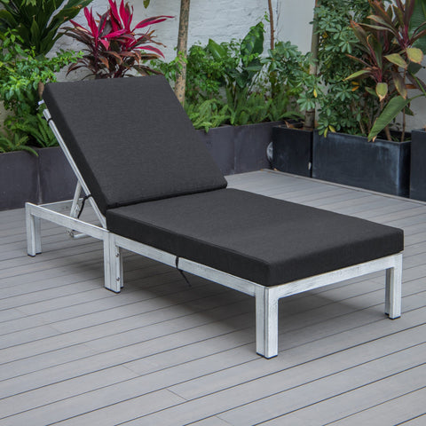 Chelsea Aluminum Outdoor Chaise Lounge Chair with Removable Cushions