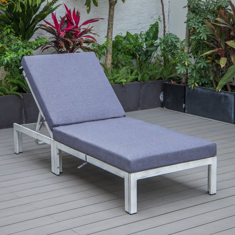 Chelsea Aluminum Outdoor Chaise Lounge Chair with Removable Cushions