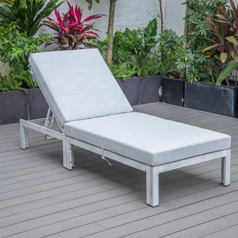 Chelsea Aluminum Outdoor Chaise Lounge Chair with Removable Cushions