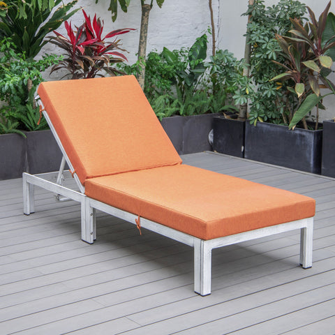 Chelsea Aluminum Outdoor Chaise Lounge Chair with Removable Cushions