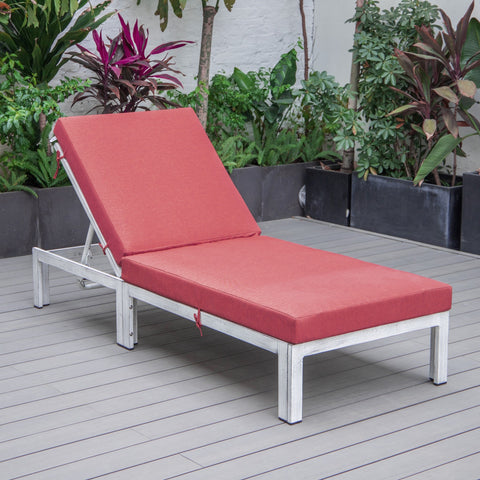 Chelsea Aluminum Outdoor Chaise Lounge Chair with Removable Cushions