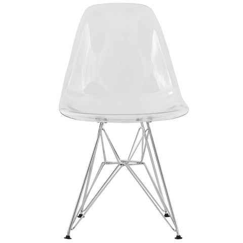 Cresco Molded Plastic Eiffel Side Chair With Chrome Legs Set of 2