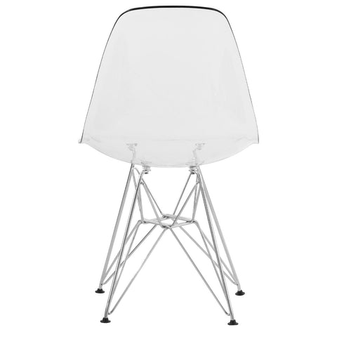 Cresco Molded Plastic Eiffel Side Chair With Chrome Legs Set of 2