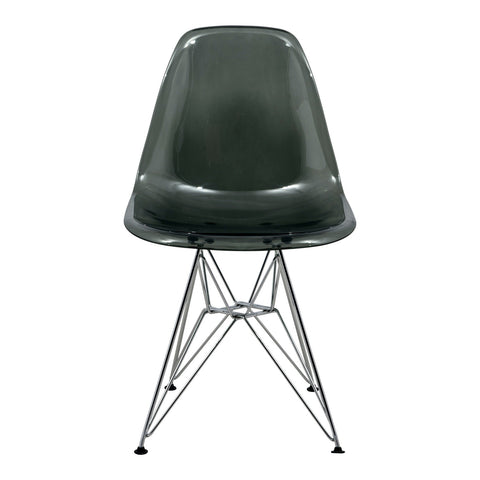 Cresco Molded Plastic Eiffel Side Chair With Chrome Legs Set of 2