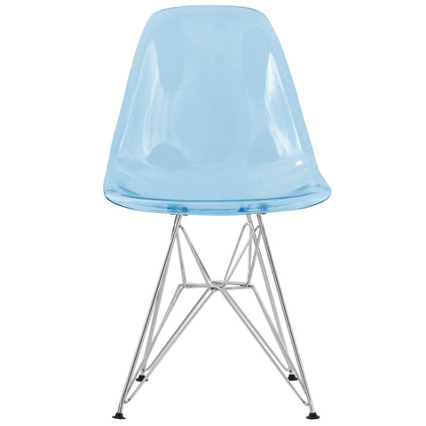 Cresco Molded Plastic Eiffel Side Chair With Chrome Legs Set of 2