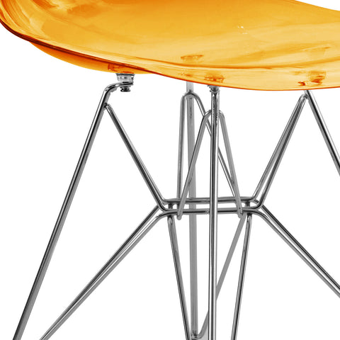 Cresco Molded Plastic Eiffel Side Chair With Chrome Legs Set of 2