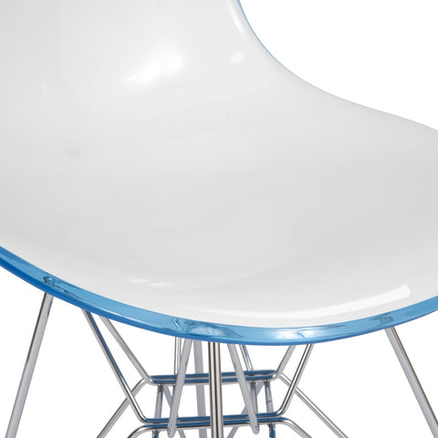 Cresco Molded Plastic Eiffel Side Chair With Chrome Legs Set of 2