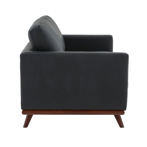 Birch Wood Base Leather Loveseat - Chester Collection