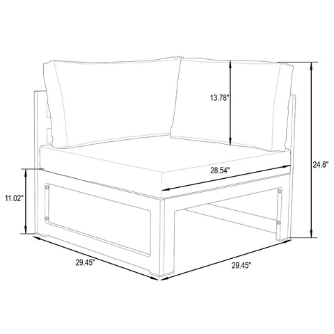 Chelsea 9-Piece Patio Sectional with Coffee Table Black Aluminum With Cushions