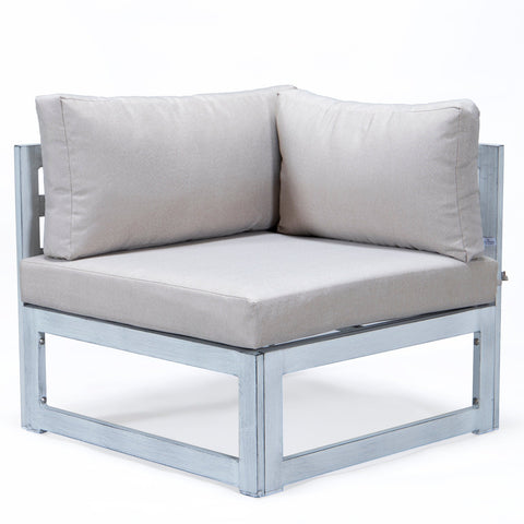 Chelsea 7-Piece Patio Sectional And Fire Pit Table In Weathered Grey Aluminum With Cushions