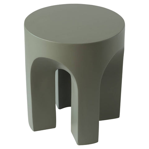 Crus Fiberstone Outdoor Side Table With Arched Base Design