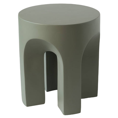 Crus Fiberstone Outdoor Side Table With Arched Base Design