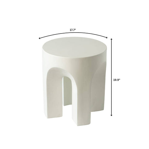 Crus Fiberstone Outdoor Side Table With Arched Base Design