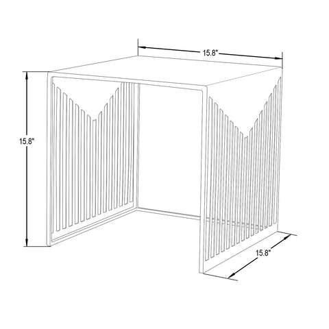 Cisco Modern Square Steel Side Table with Powder Coated Finish