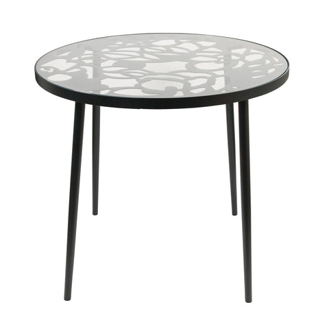 Devon Tree Design Glass Top Aluminum Base Indoor Outdoor Bistro Dining Table