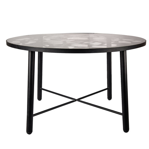 Devon Tree Design Glass Top Aluminum Base Indoor Outdoor 47.25" Dining Table