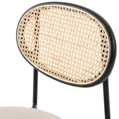 Euston Modern Wicker Dining Chair with Round Velvet Seat Set of 4