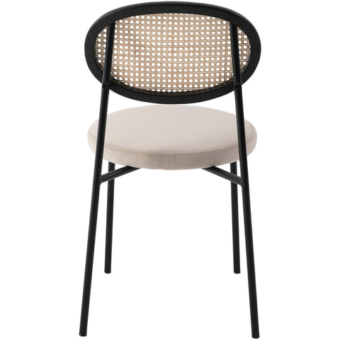 Euston Modern Wicker Dining Chair with Round Velvet Seat Set of 4