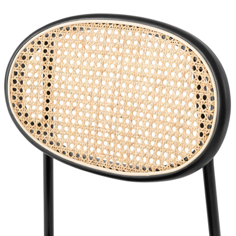 Euston Modern Wicker Dining Chair with Round Velvet Seat Set of 4