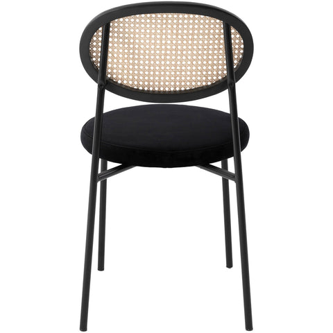 Euston Modern Wicker Dining Chair with Round Velvet Seat Set of 4