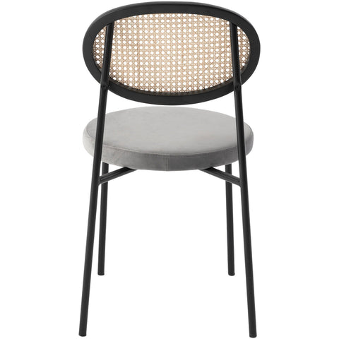 Euston Modern Wicker Dining Chair with Round Velvet Seat Set of 4