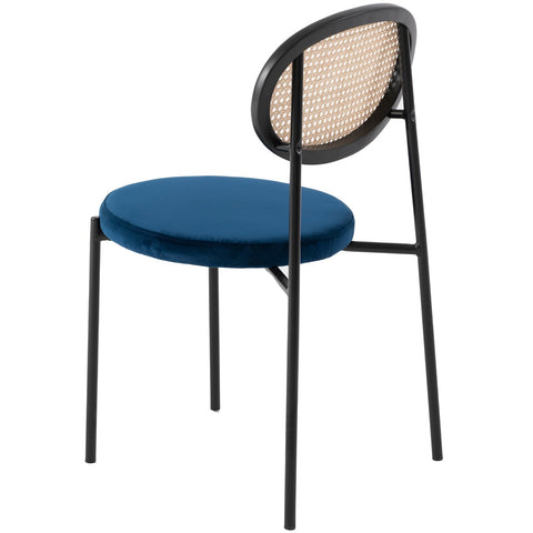 Euston Modern Wicker Dining Chair with Round Velvet Seat Set of 4