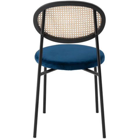 Euston Modern Wicker Dining Chair with Round Velvet Seat Set of 4