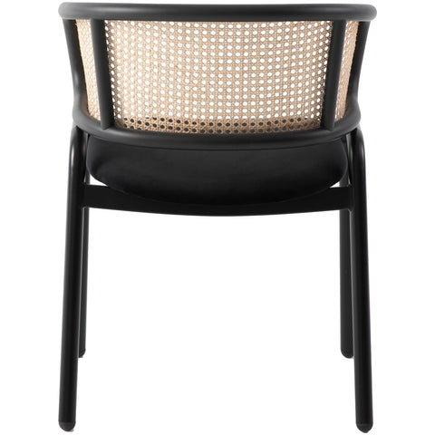 Ervilla Mid Century Modern Dining Chair With Stainless Steel Legs Velvet Seat and Wicker Back, Set of 2