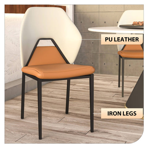 Eclat Collection Modern Upholstered Leather Dining Chair Set of 4