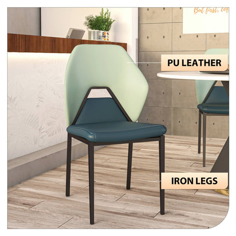 Eclat Collection Modern Upholstered Leather Dining Chair Set of 4