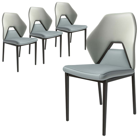 Eclat Collection Modern Upholstered Leather Dining Chair Set of 4