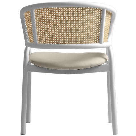 Ervilla Modern Dining Chair with White Frame and Steel Legs