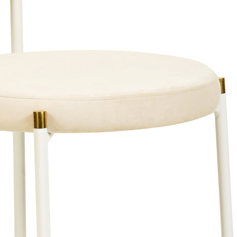 Euston Modern Upholstered Dining Chair with Round Wicker/Velvet Back Style