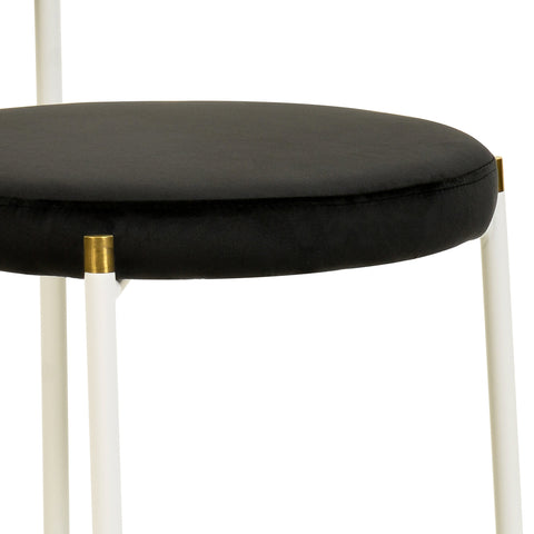 Euston Modern Upholstered Dining Chair with Round Wicker/Velvet Back Style