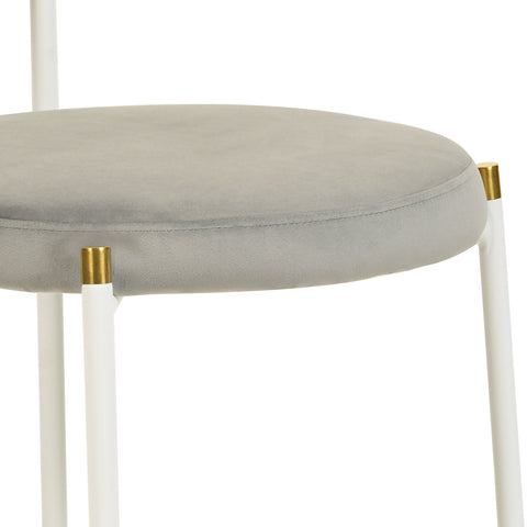 Euston Modern Upholstered Dining Chair with Round Wicker/Velvet Back Style