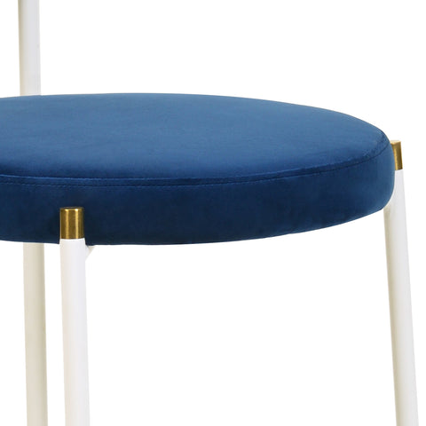 Euston Modern Upholstered Dining Chair with Round Wicker/Velvet Back Style