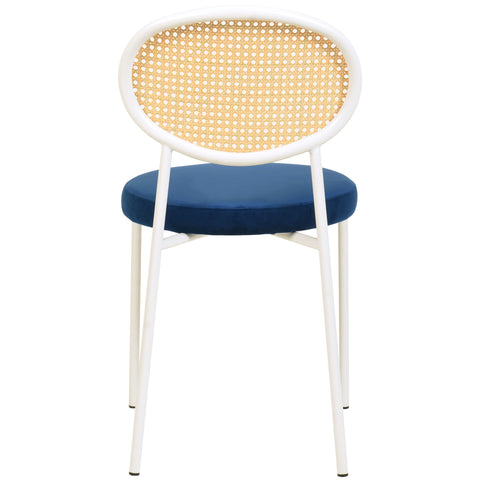 Euston Modern Upholstered Dining Chair with Round Wicker/Velvet Back Style