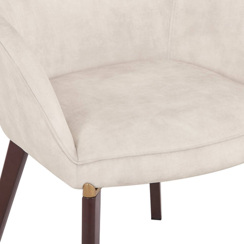 Elias Dining Chair Upholstered in Leather Velvet and Powder Coated Legs