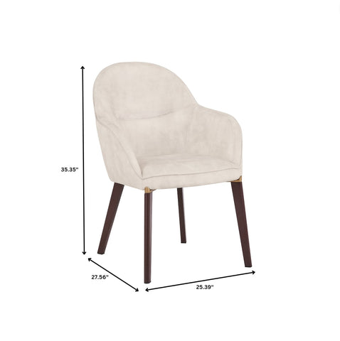 Elias Dining Chair Upholstered in Leather Velvet and Powder Coated Legs Set of 4