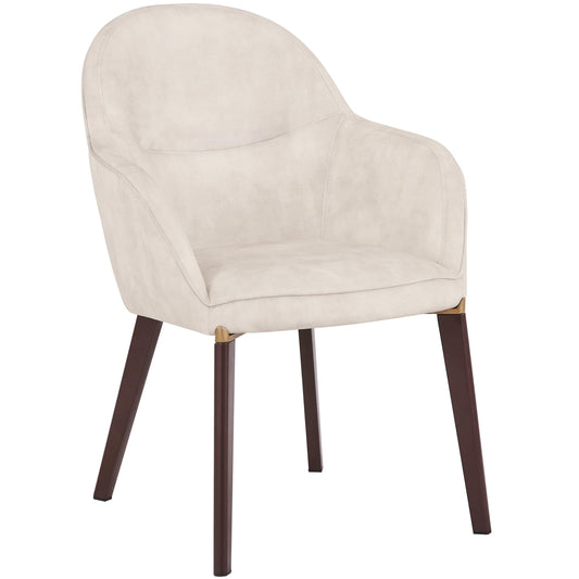 Elias Dining Chair Upholstered in Leather/Velvet and Powder Coated Legs