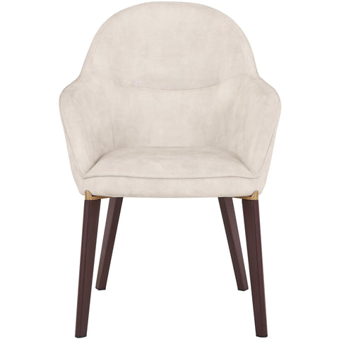 Elias Dining Chair Upholstered in Leather Velvet and Powder Coated Legs