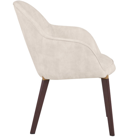 Elias Dining Chair Upholstered in Leather Velvet and Powder Coated Legs Set of 4