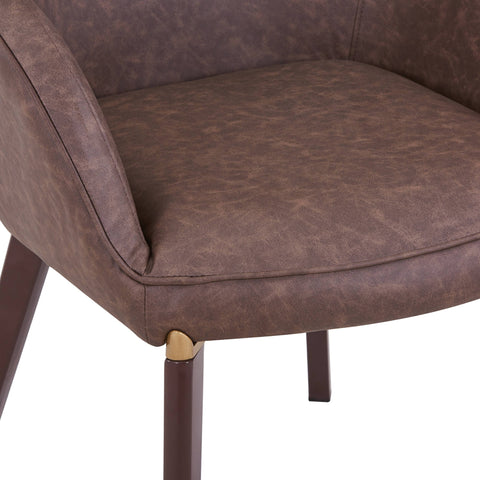 Elias Dining Chair Upholstered in Leather Velvet and Powder Coated Legs