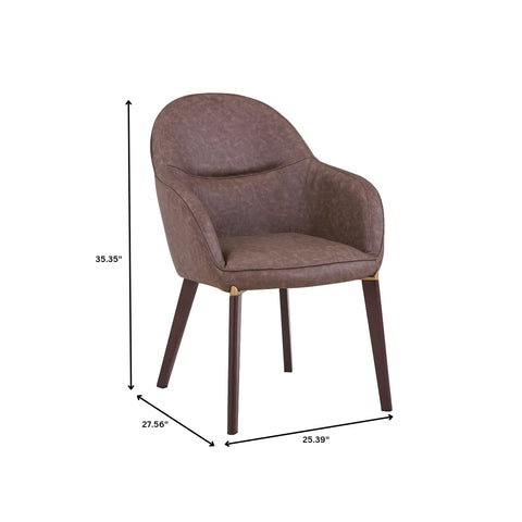 Elias Dining Chair Upholstered in Leather Velvet and Powder Coated Legs Set of 4